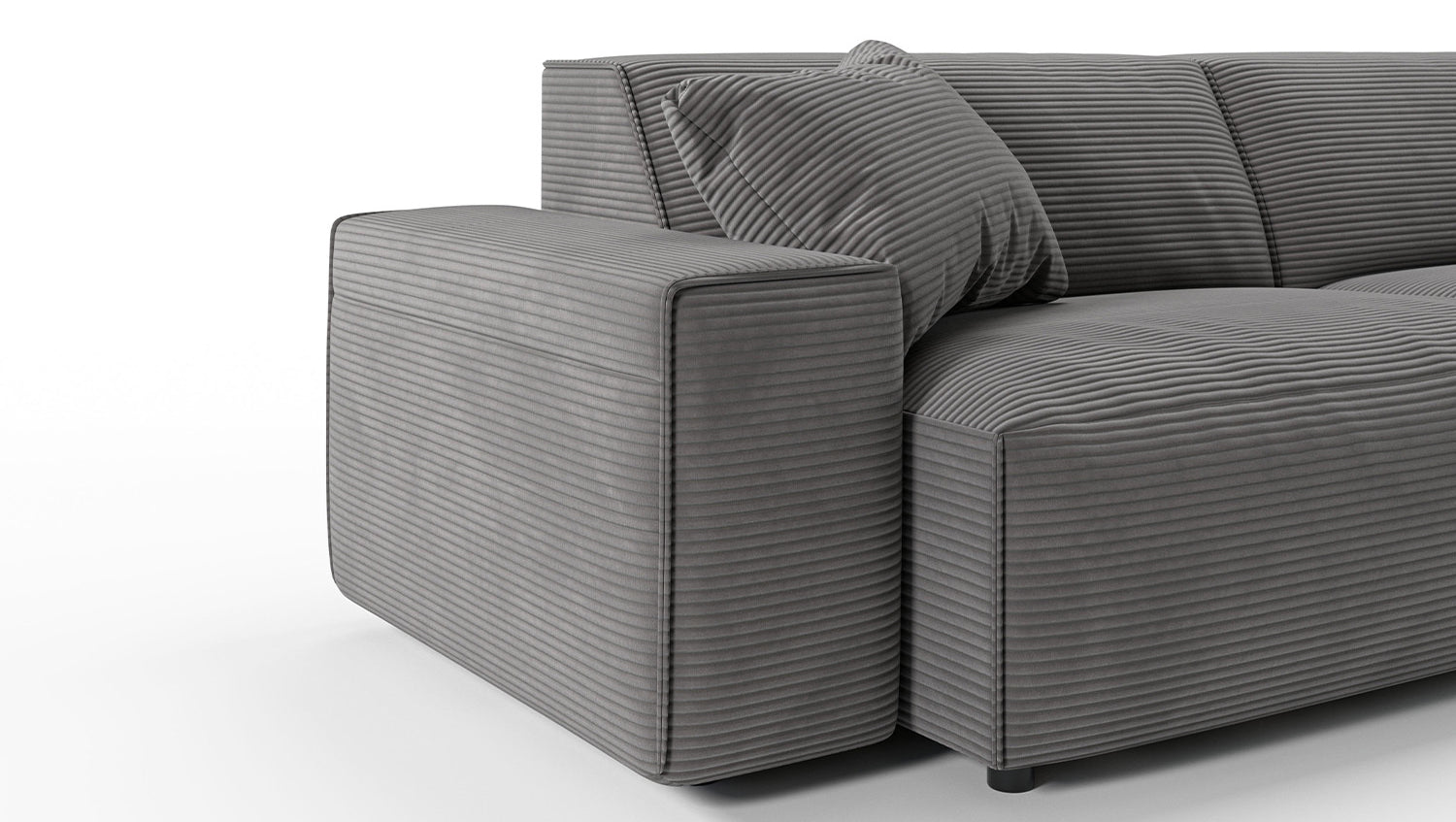 KAWOLA Sofa RANI Ecksofa Cord grau