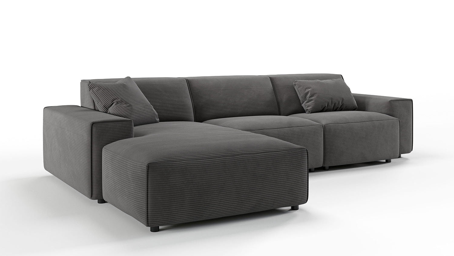 KAWOLA Sofa RANI Ecksofa Cord grau