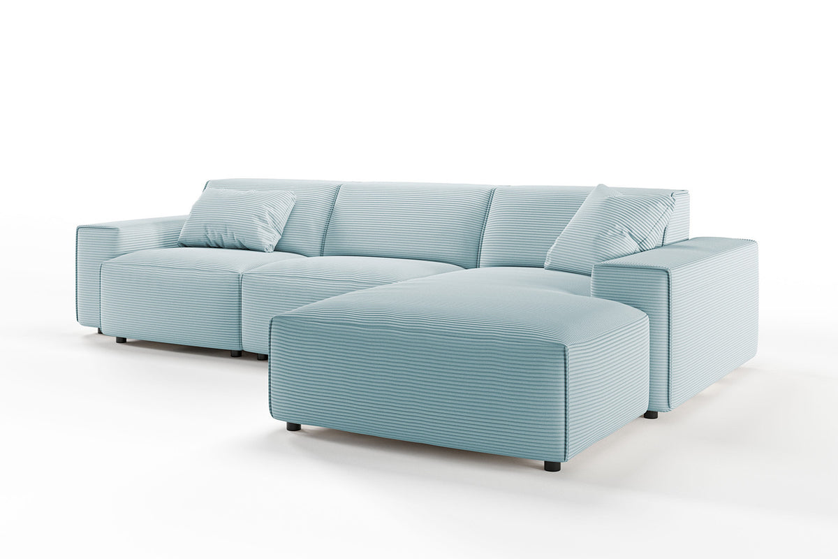KAWOLA Sofa RANI Ecksofa Cord hellblau