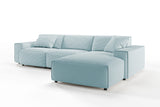 KAWOLA Sofa RANI Ecksofa Cord hellblau