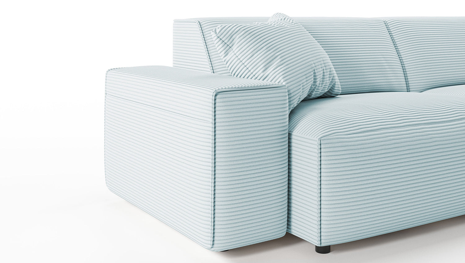 KAWOLA Sofa RANI Ecksofa Cord hellblau