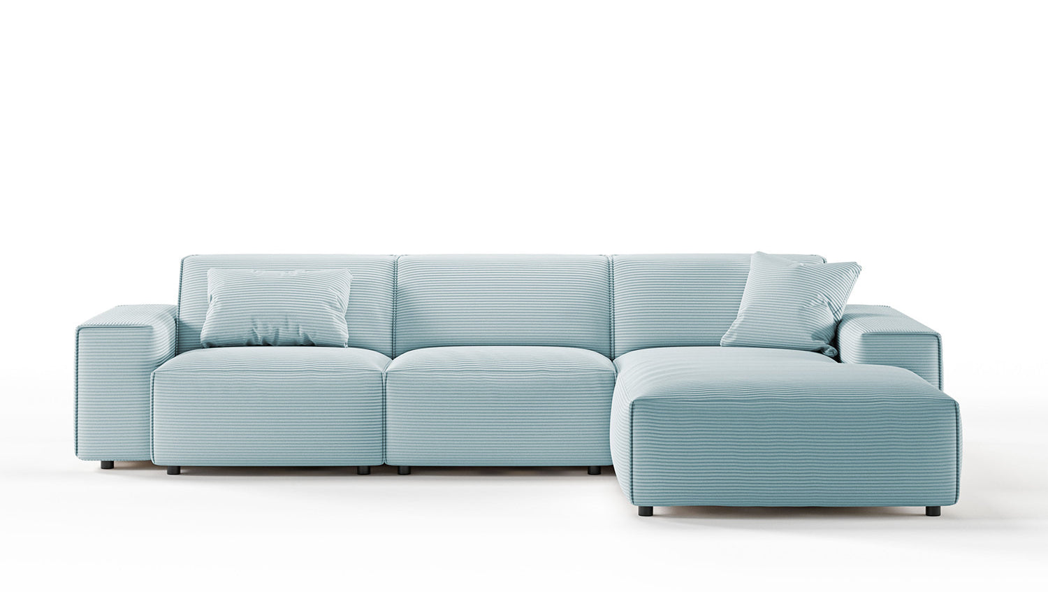 KAWOLA Sofa RANI Ecksofa Cord hellblau
