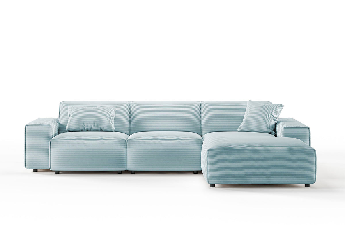 KAWOLA Sofa RANI Ecksofa Cord hellblau