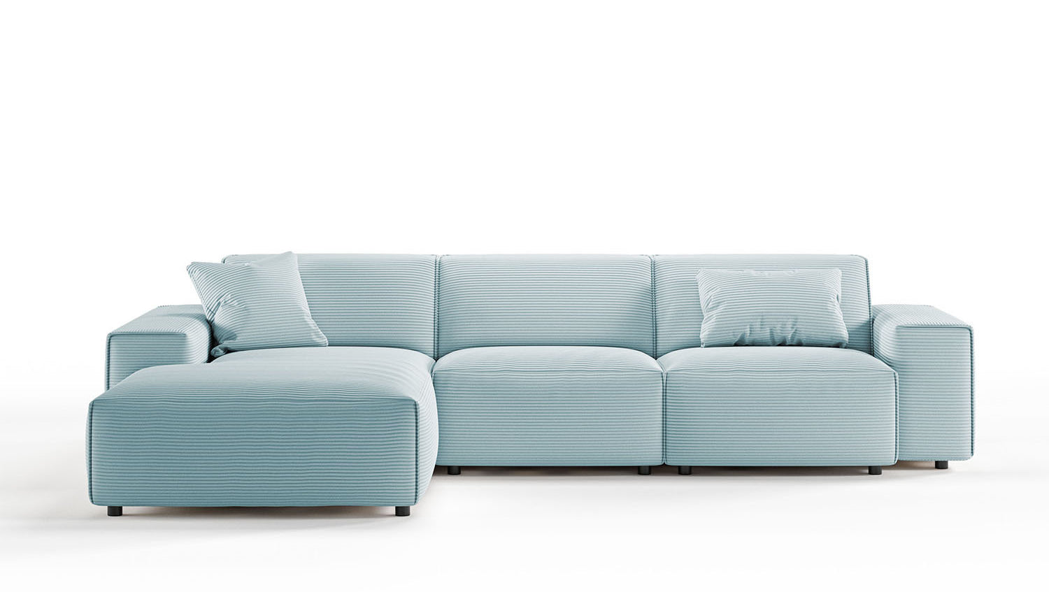 KAWOLA Sofa RANI Ecksofa Cord hellblau