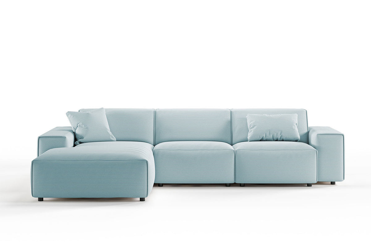 KAWOLA Sofa RANI Ecksofa Cord hellblau