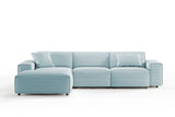 KAWOLA Sofa RANI Ecksofa Cord hellblau