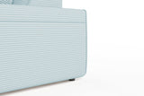 KAWOLA Sofa RANI Ecksofa Cord hellblau