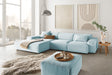 KAWOLA Sofa RANI Ecksofa Cord hellblau, Links
