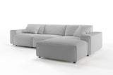 KAWOLA Sofa RANI Ecksofa Cord hellgrau