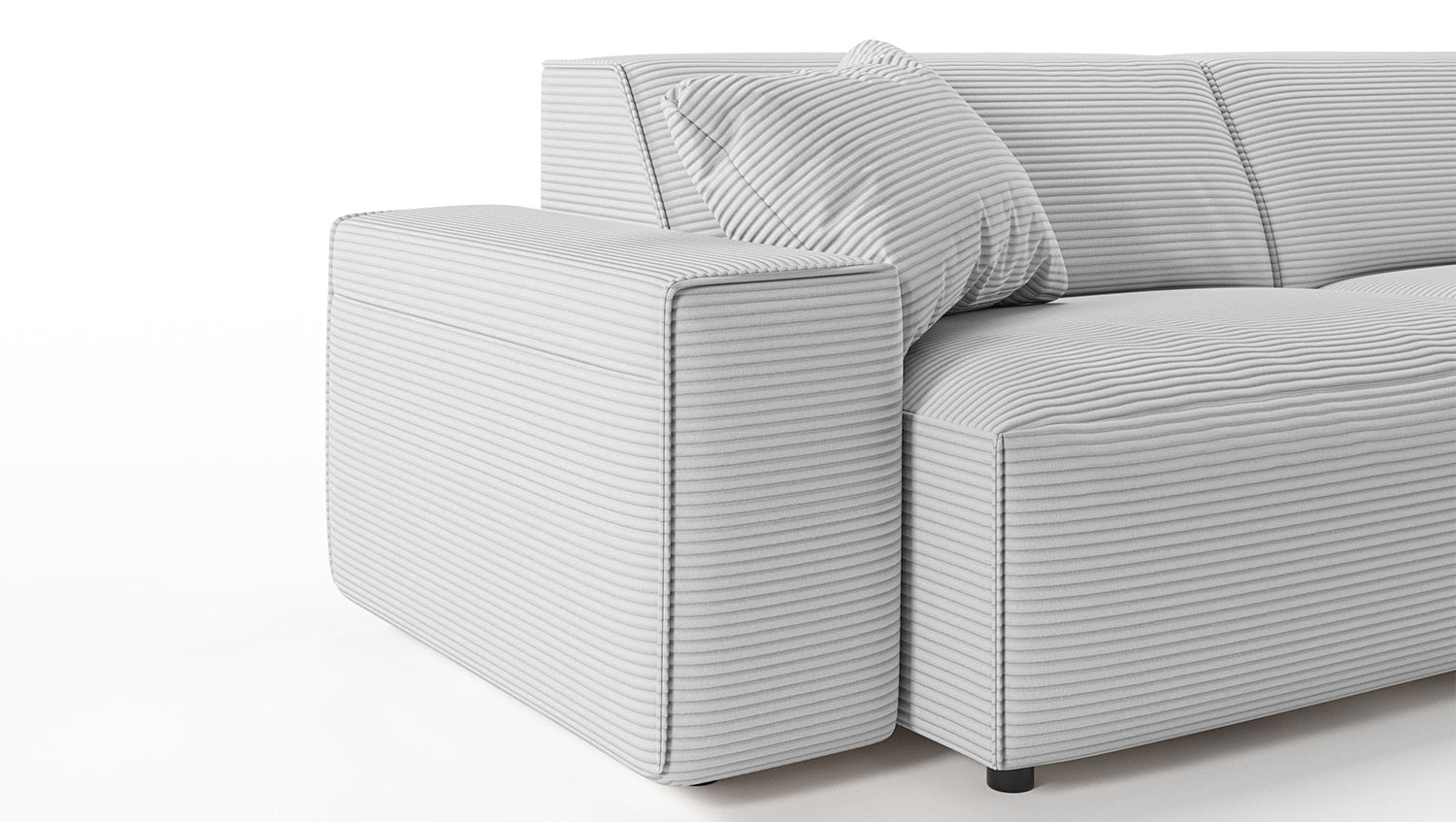 KAWOLA Sofa RANI Ecksofa Cord hellgrau