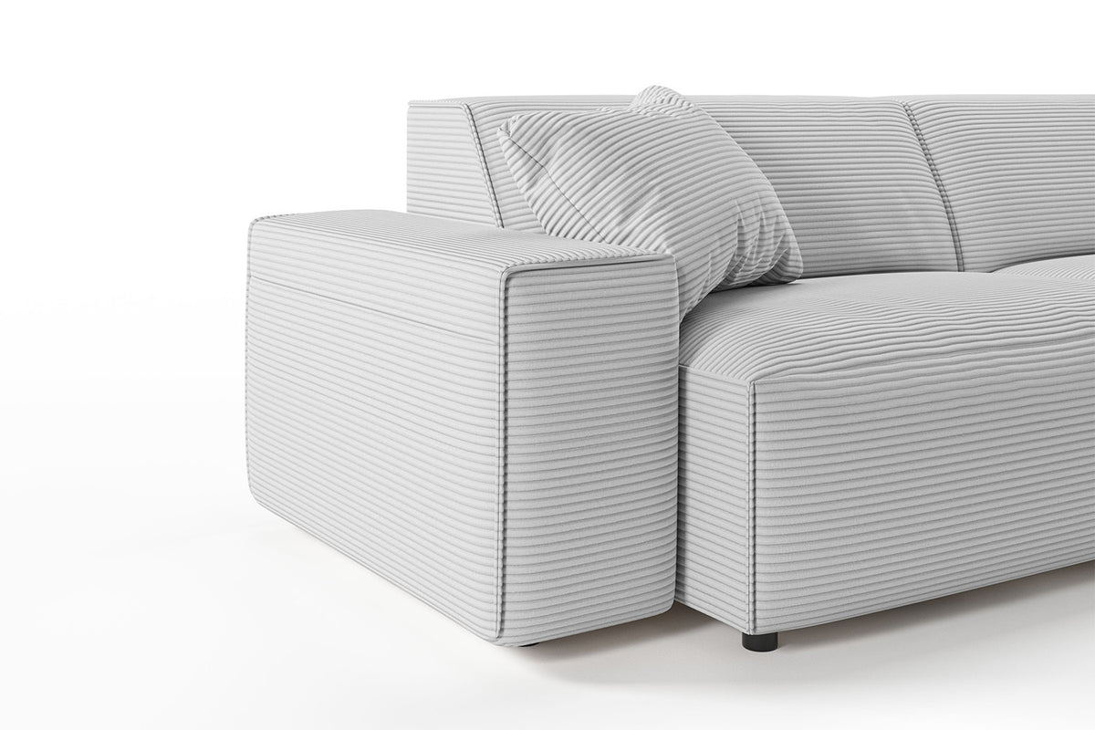 KAWOLA Sofa RANI Ecksofa Cord hellgrau
