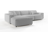 KAWOLA Sofa RANI Ecksofa Cord hellgrau