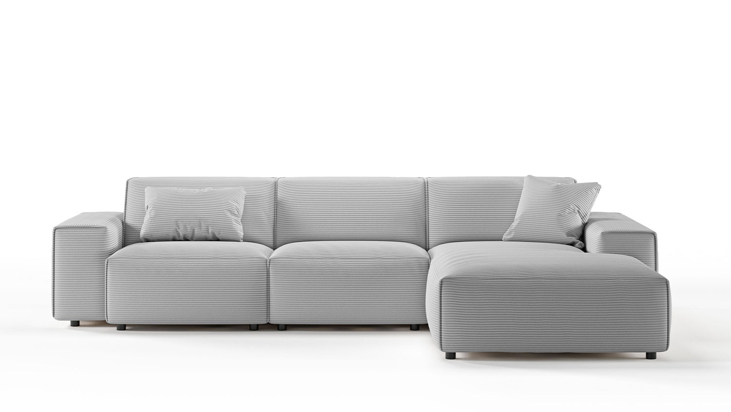 KAWOLA Sofa RANI Ecksofa Cord hellgrau