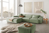 KAWOLA Sofa RANI Ecksofa Cord olivgrün, Links