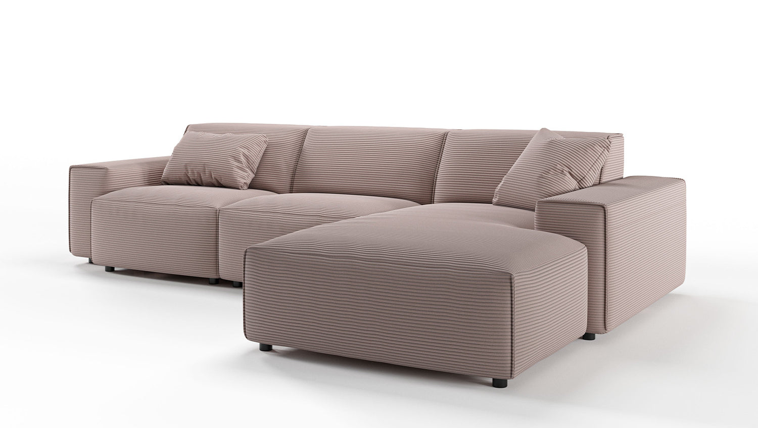KAWOLA Sofa RANI Ecksofa Cord rosa