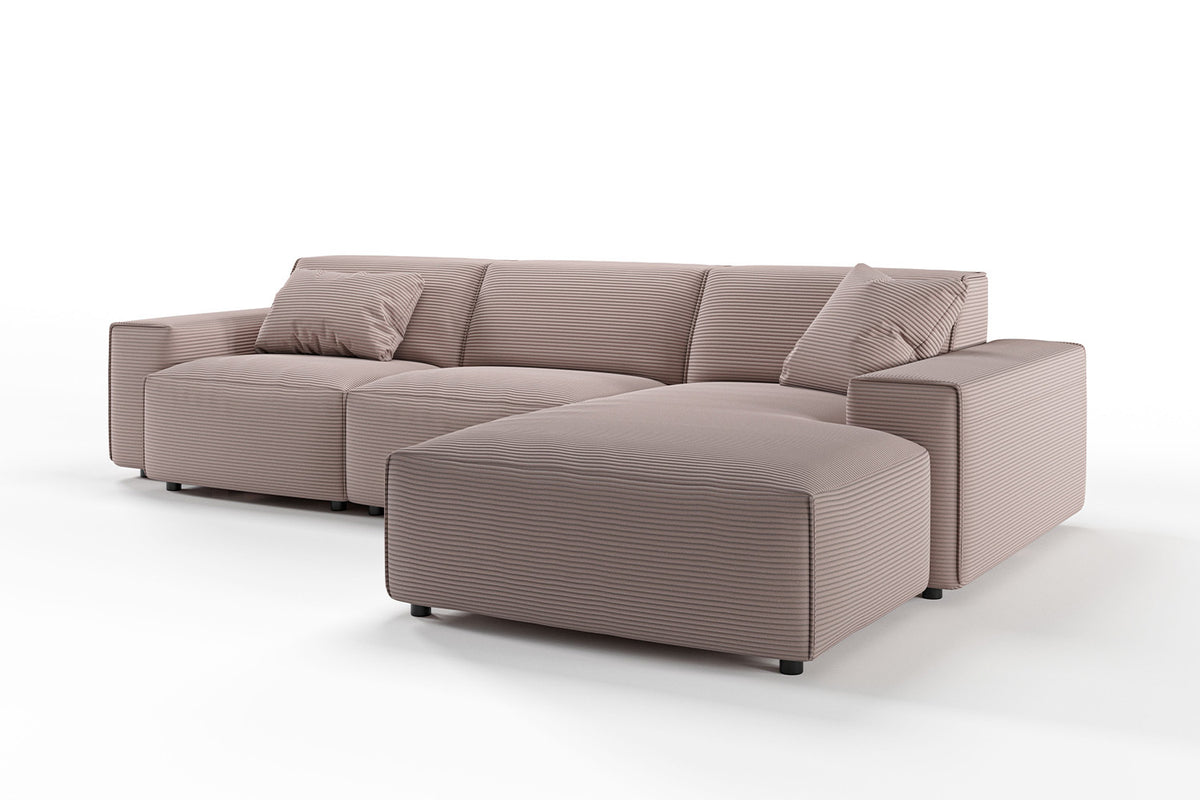 KAWOLA Sofa RANI Ecksofa Cord rosa