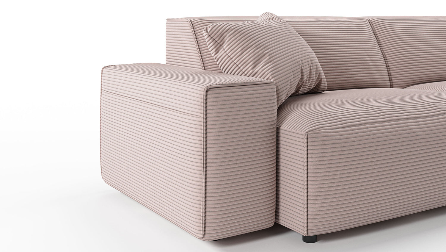 KAWOLA Sofa RANI Ecksofa Cord rosa