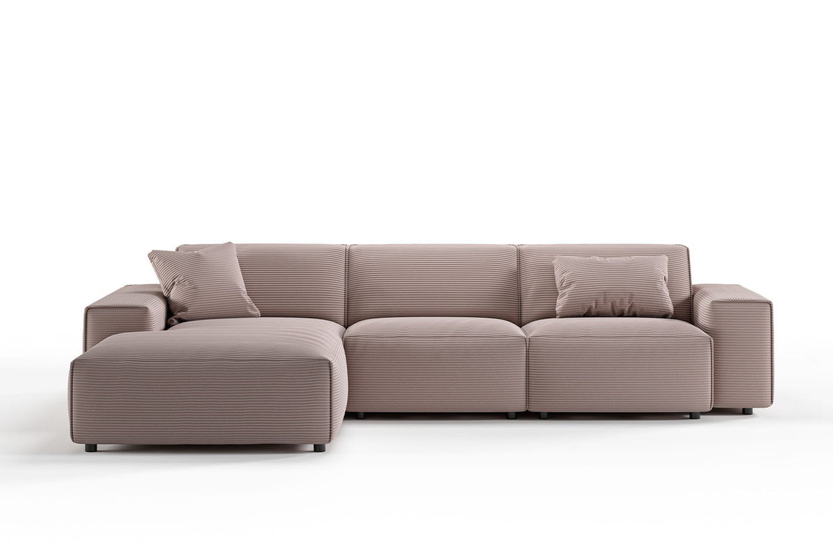 KAWOLA Sofa RANI Ecksofa Cord rosa