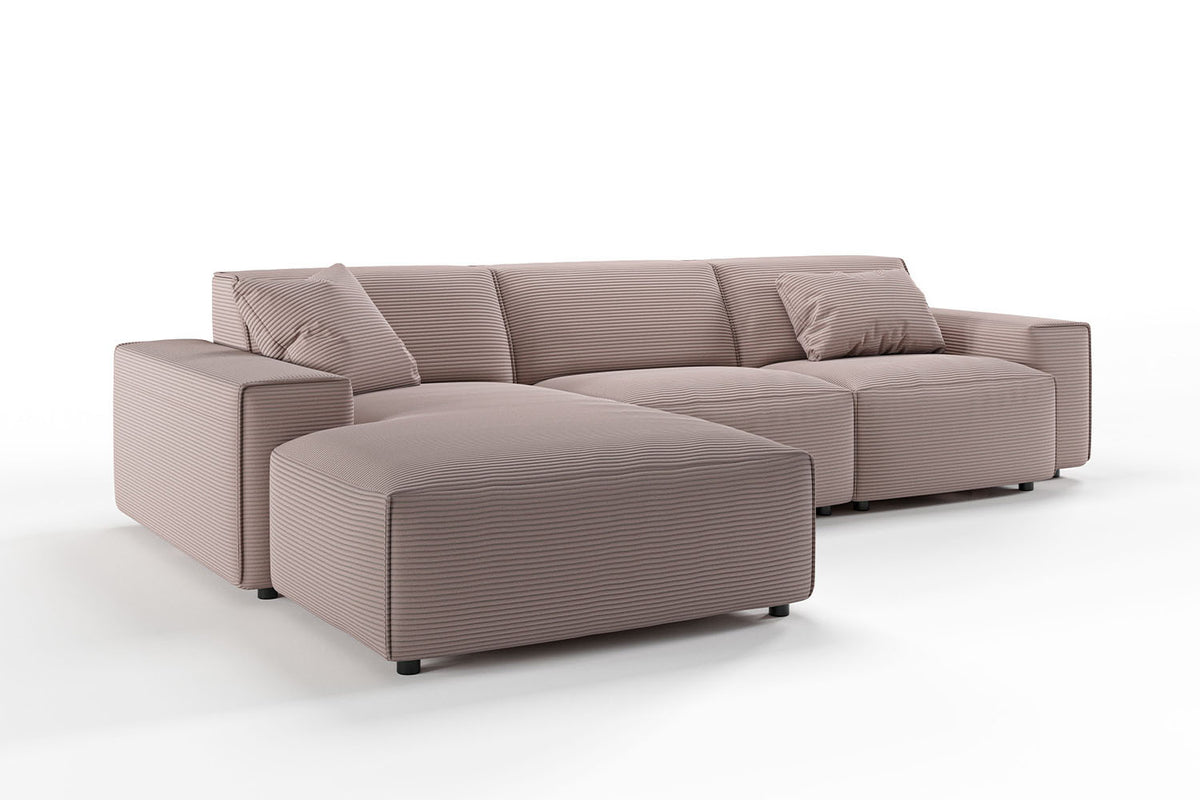 KAWOLA Sofa RANI Ecksofa Cord rosa