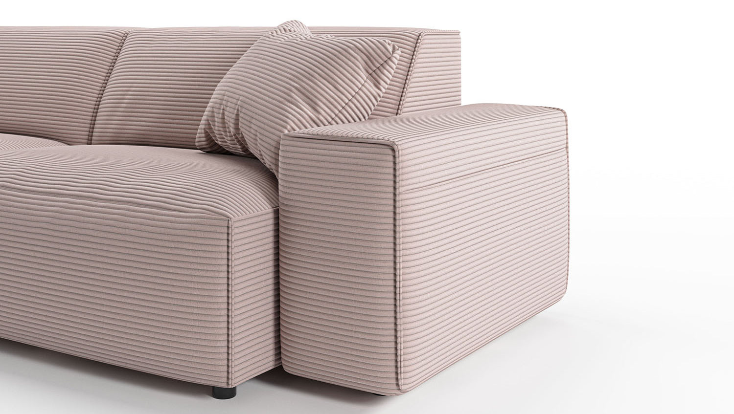 KAWOLA Sofa RANI Ecksofa Cord rosa