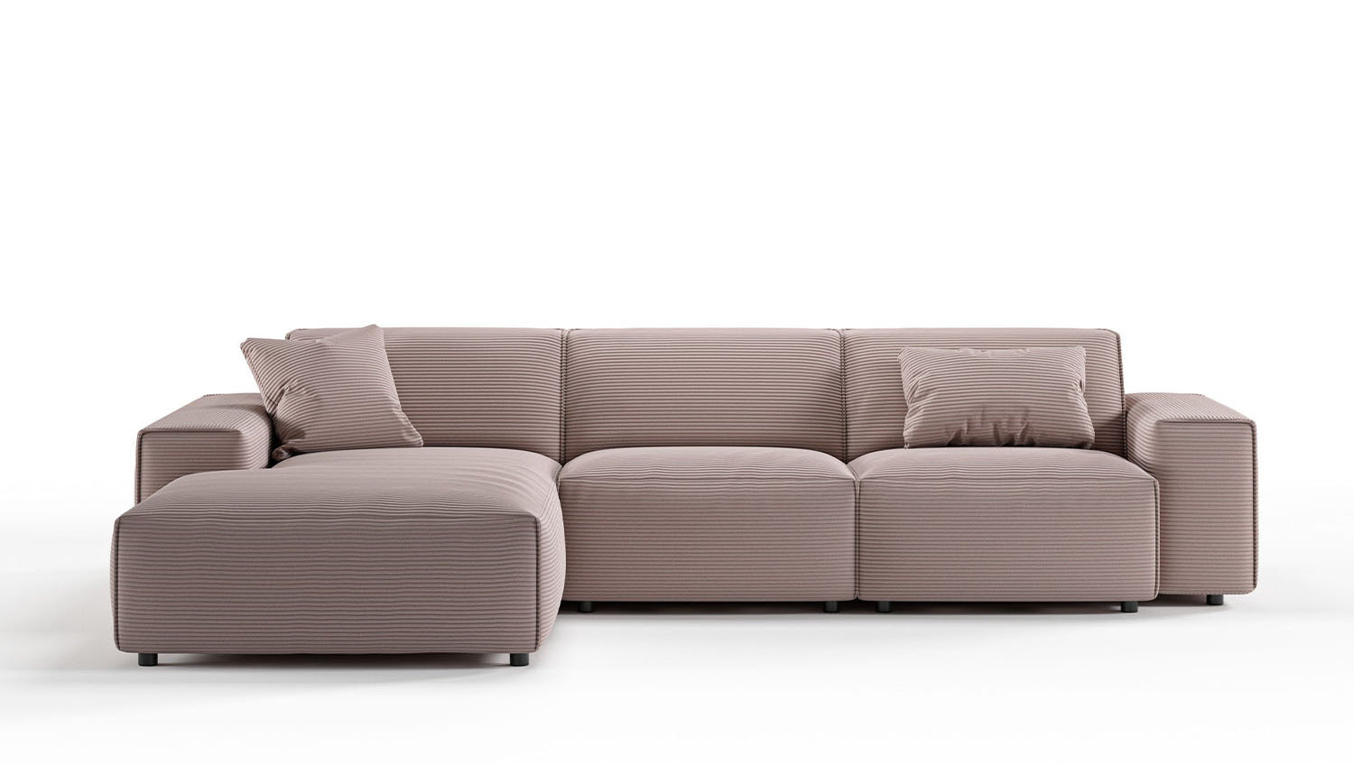 KAWOLA Sofa RANI Ecksofa Cord rosa