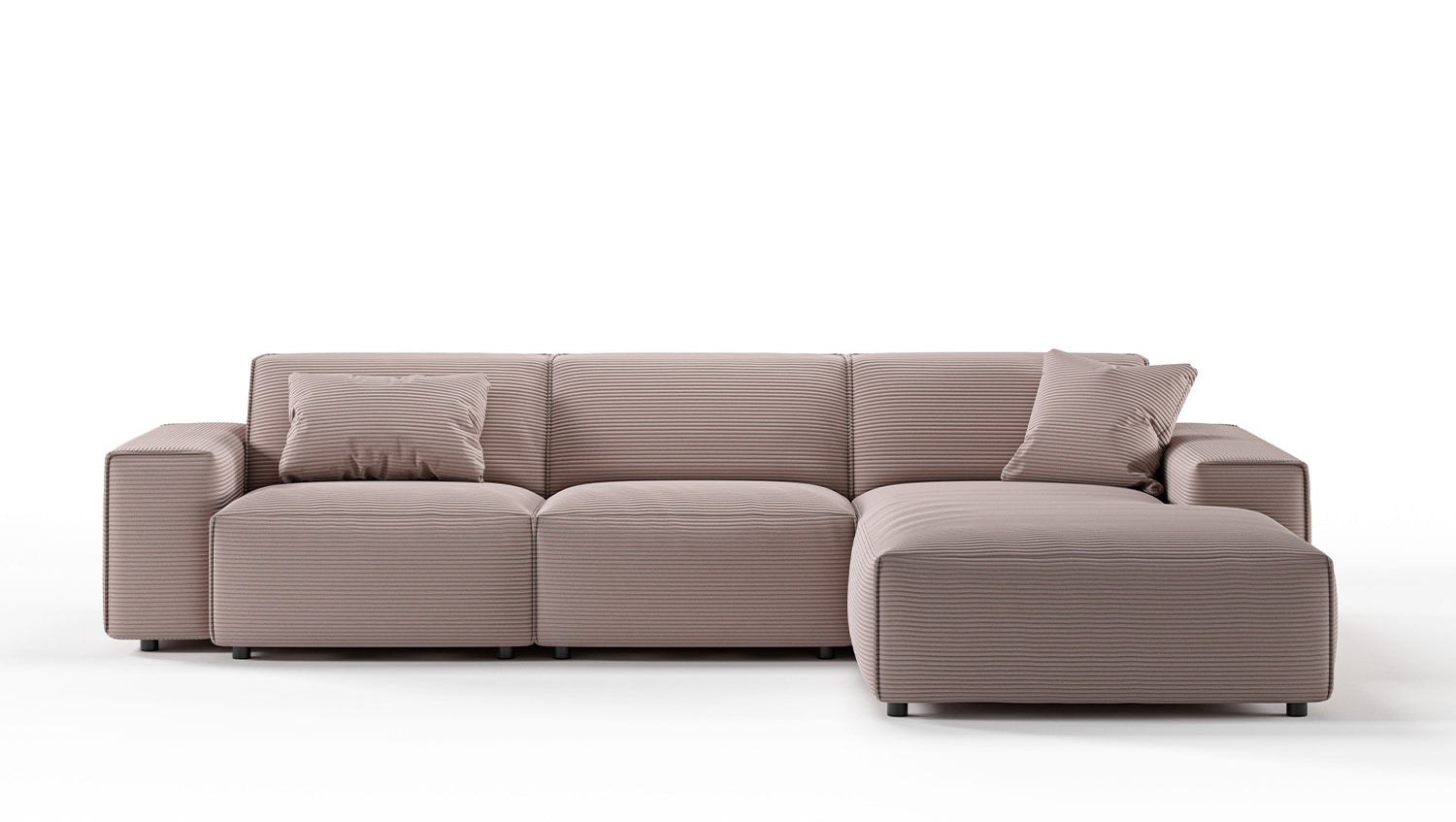 KAWOLA Sofa RANI Ecksofa Cord rosa