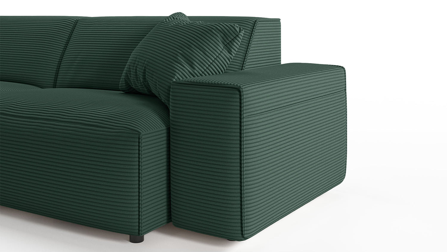 KAWOLA Sofa RANI Ecksofa Cord smaragd