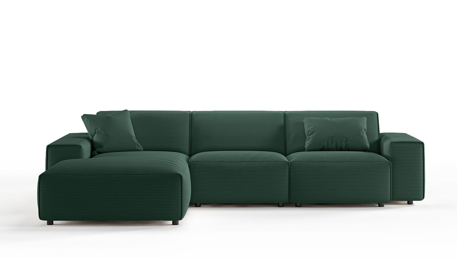 KAWOLA Sofa RANI Ecksofa Cord smaragd