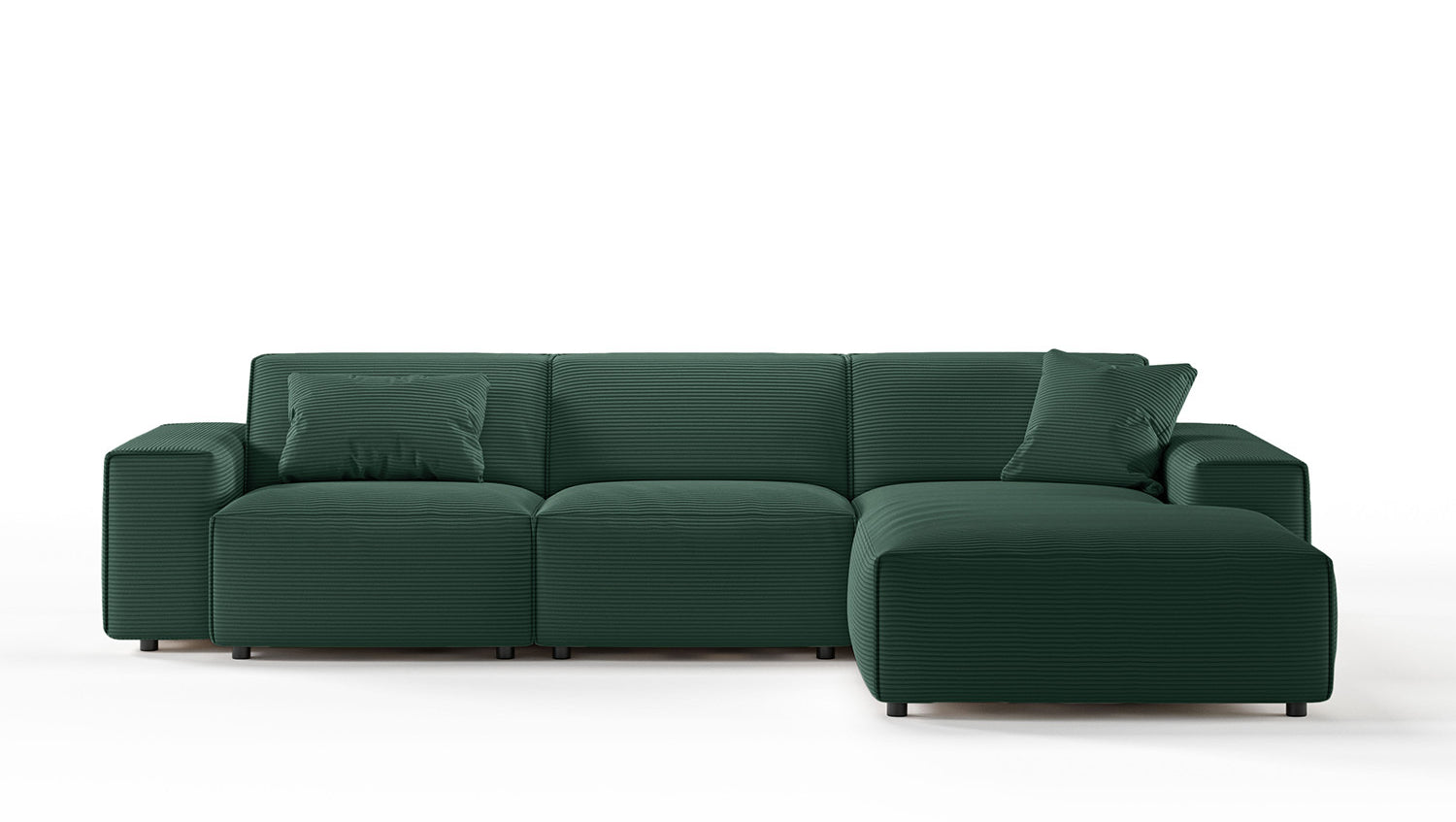 KAWOLA Sofa RANI Ecksofa Cord smaragd