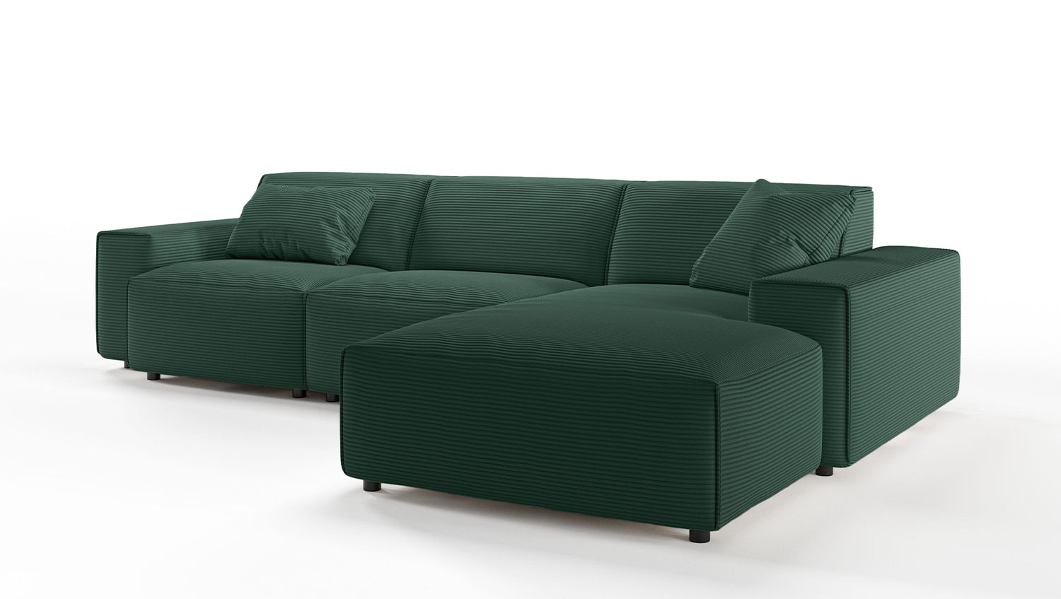 KAWOLA Sofa RANI Ecksofa Cord smaragd