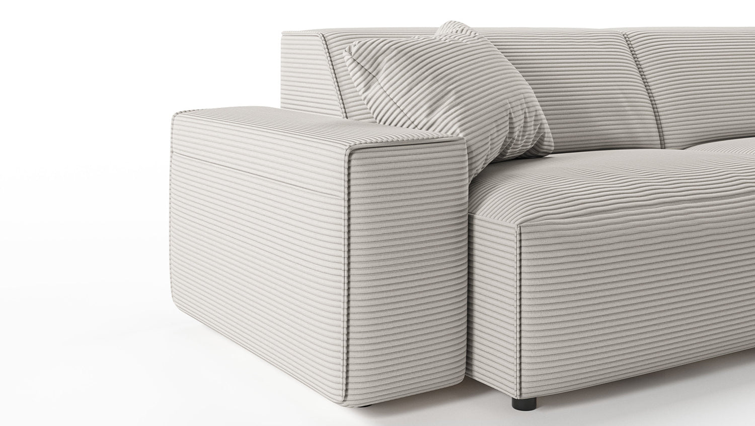 KAWOLA Sofa RANI Ecksofa Cord steingrau