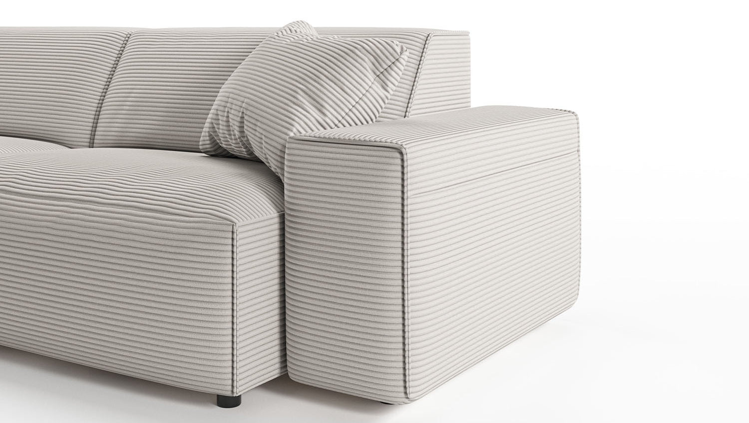 KAWOLA Sofa RANI Ecksofa Cord steingrau