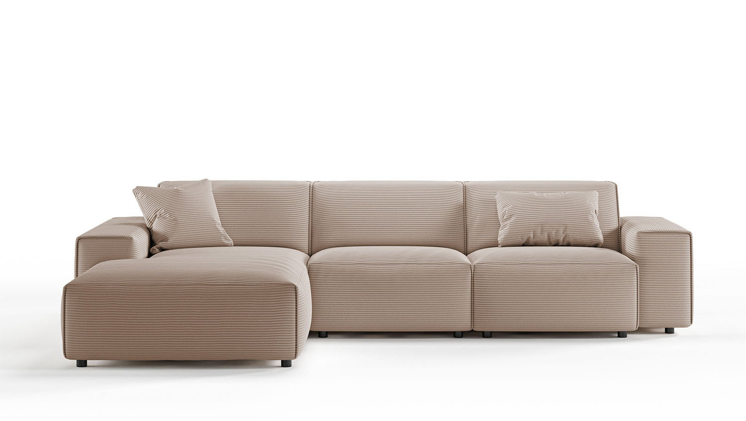 KAWOLA Sofa RANI Ecksofa Cord taupe
