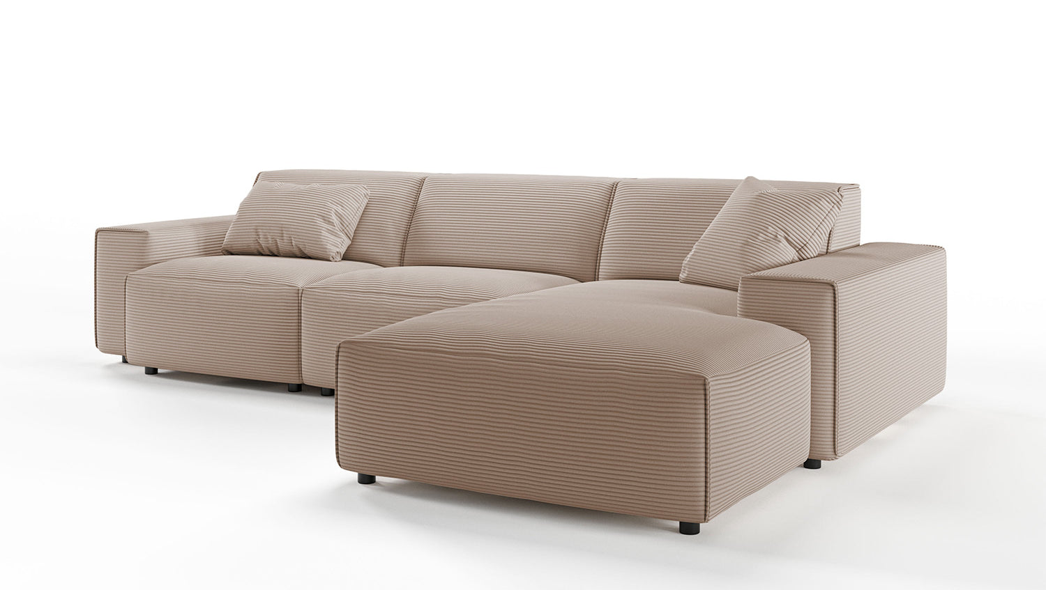 KAWOLA Sofa RANI Ecksofa Cord taupe