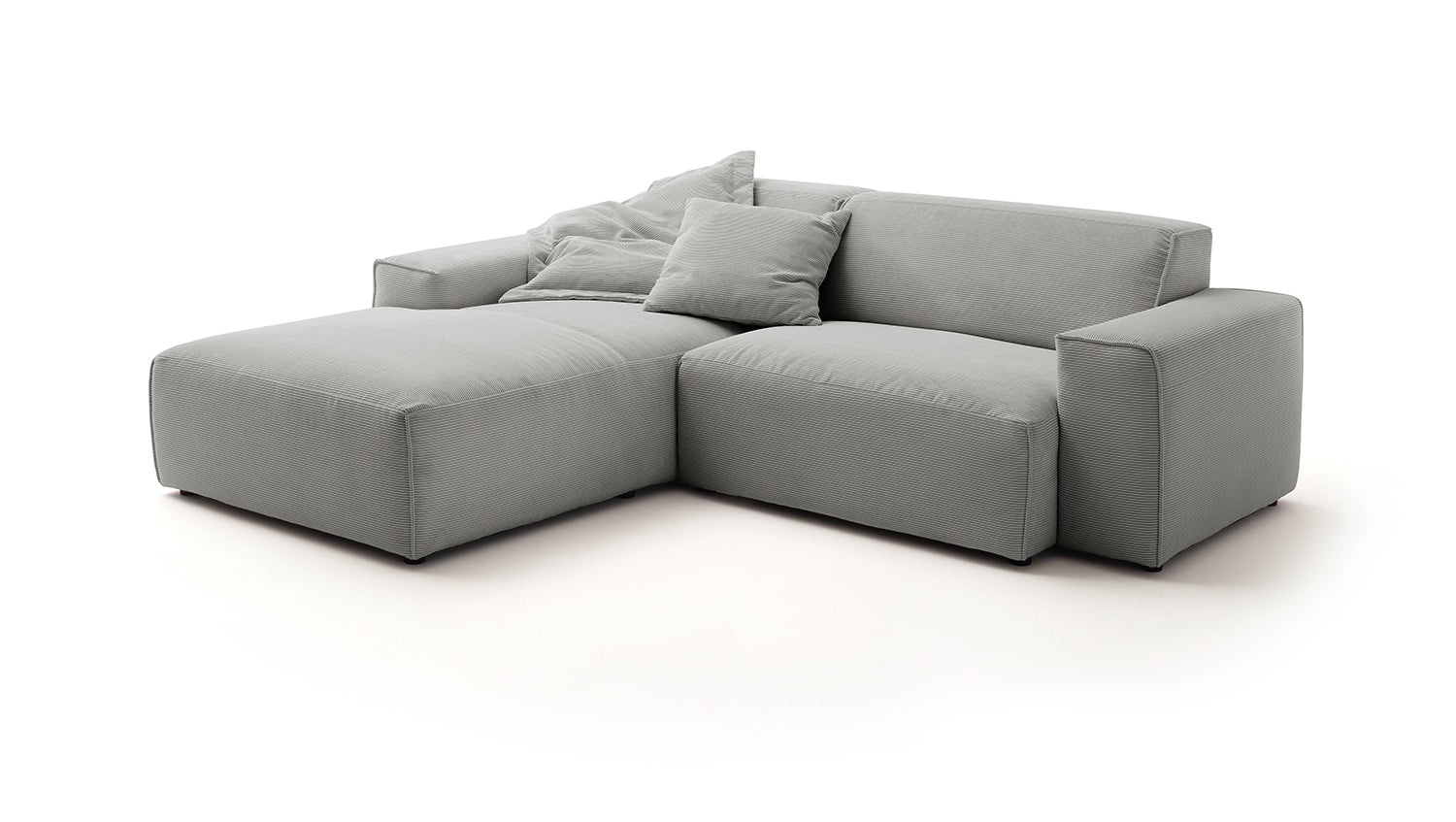 KAWOLA Sofa RANI Ecksofa Feincord grau