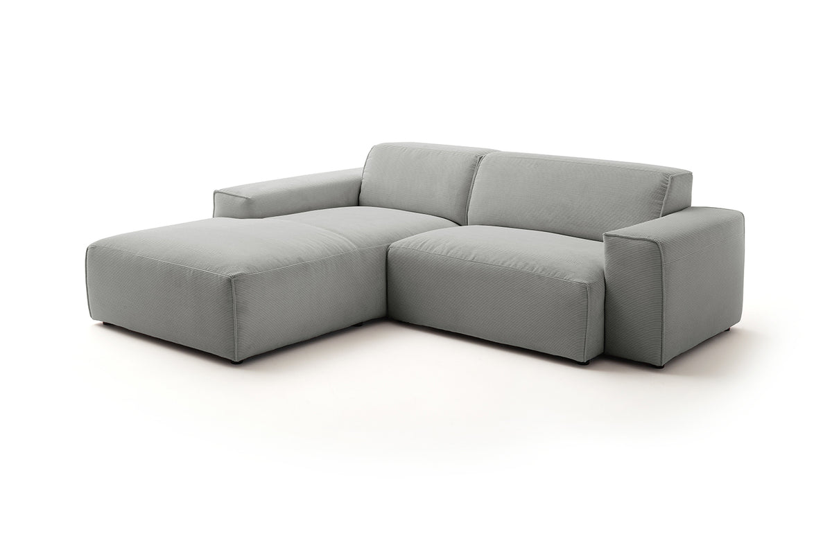 KAWOLA Sofa RANI Ecksofa Feincord grau
