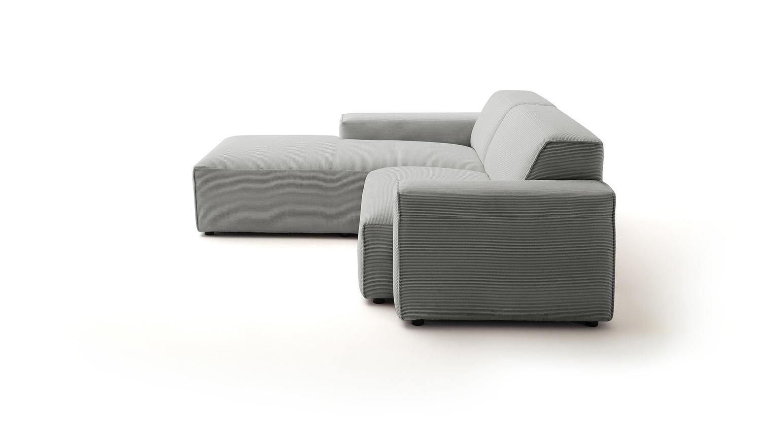 KAWOLA Sofa RANI Ecksofa Feincord grau