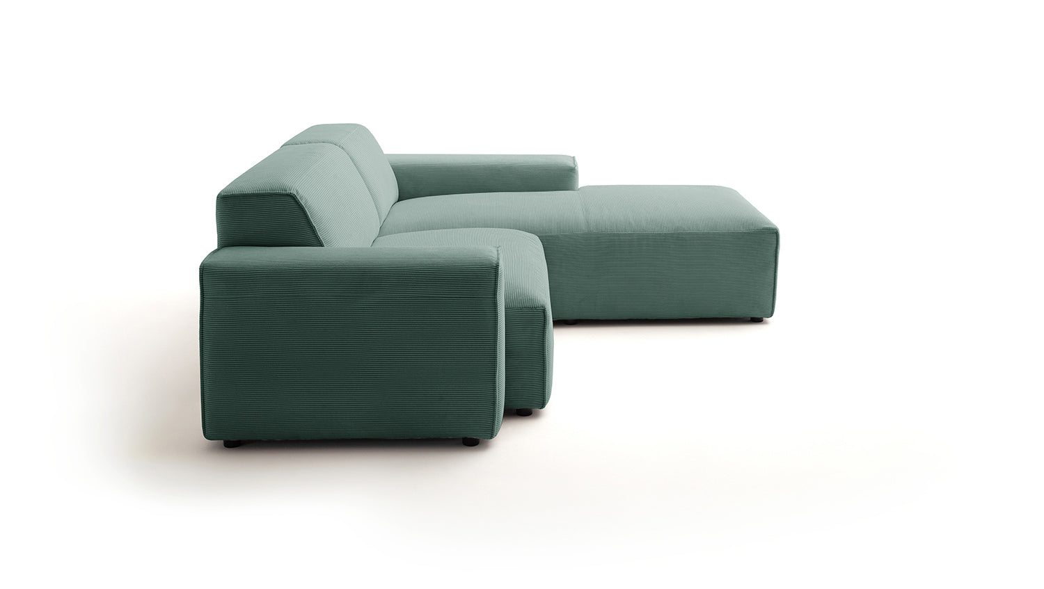 KAWOLA Sofa RANI Ecksofa Feincord grün