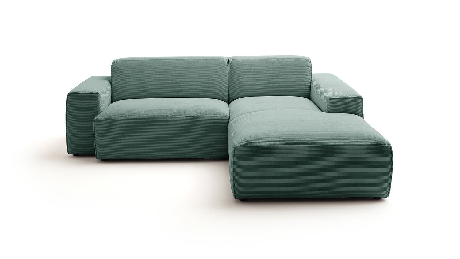 KAWOLA Sofa RANI Ecksofa Feincord grün