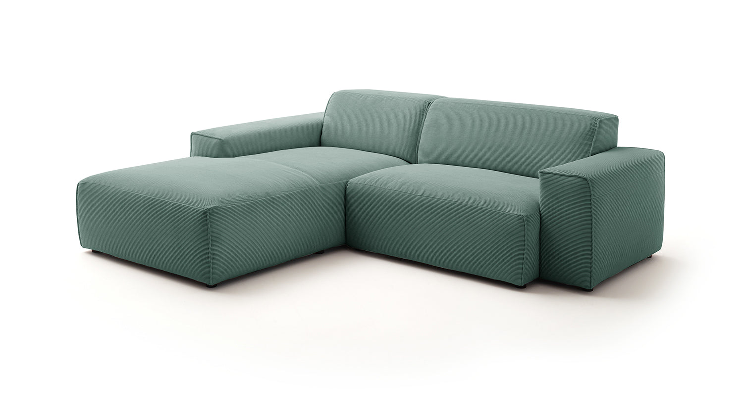 KAWOLA Sofa RANI Ecksofa Feincord grün