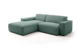 KAWOLA Sofa RANI Ecksofa Feincord grün