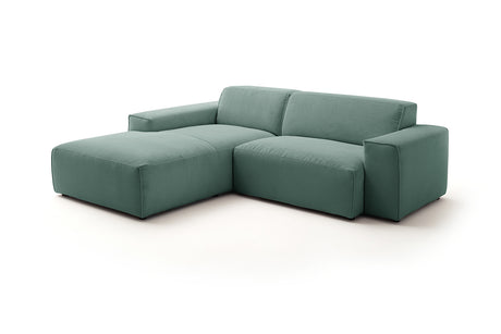 KAWOLA Sofa RANI Ecksofa Feincord grün