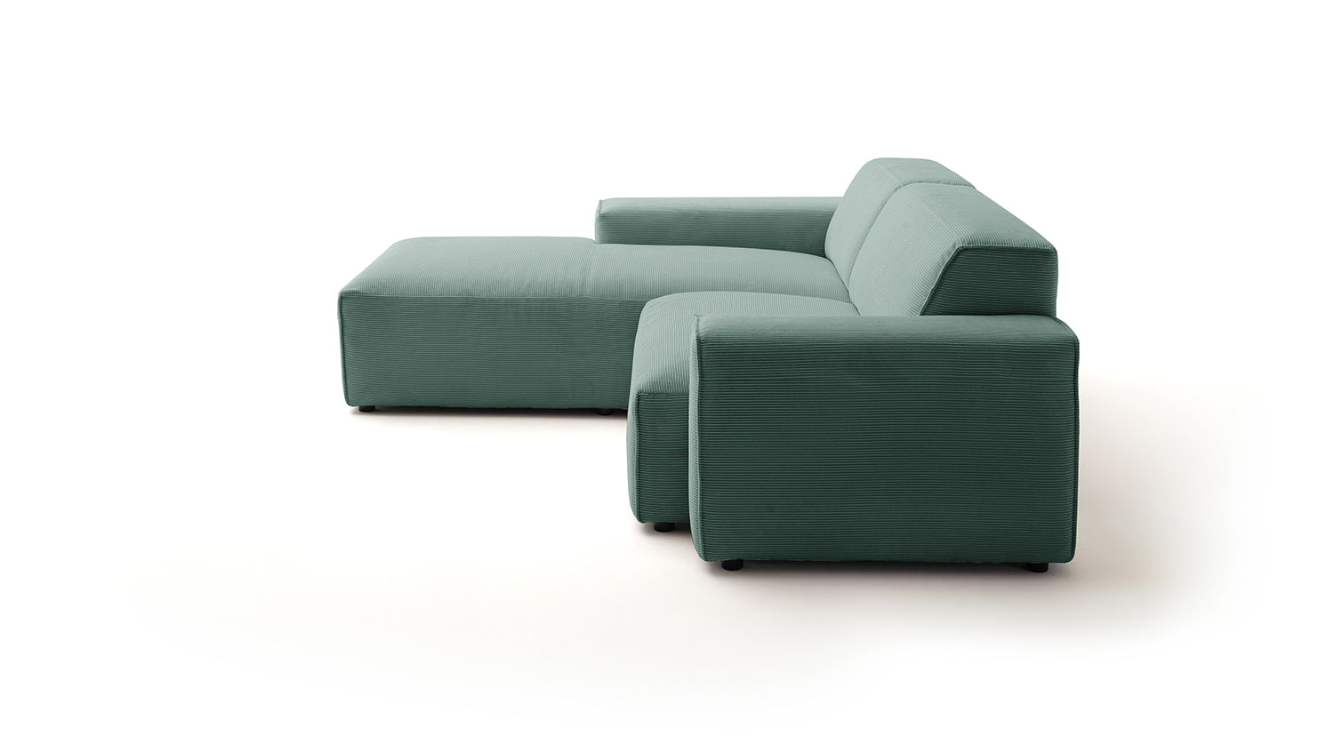 KAWOLA Sofa RANI Ecksofa Feincord grün