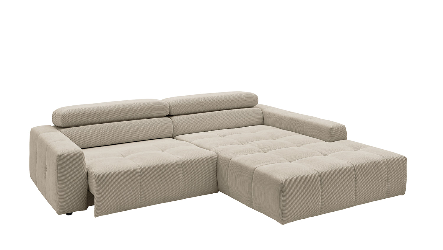 KAWOLA Sofa RENO Ecksofa Feincord beige