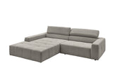 KAWOLA Sofa RENO Ecksofa Feincord grau