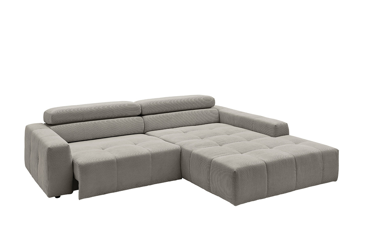 KAWOLA Sofa RENO Ecksofa Feincord grau