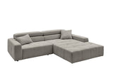 KAWOLA Sofa RENO Ecksofa Feincord grau