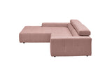 KAWOLA Sofa RENO Ecksofa Feincord rosa