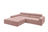 KAWOLA Sofa RENO Ecksofa Feincord rosa