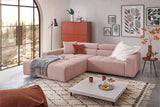 KAWOLA Sofa RENO Ecksofa Feincord rosa, Links, Relaxfunktion